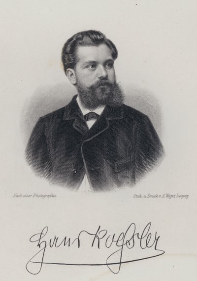 Hans von Koessler, Alman, besteci, şef ve müzik öğretmeni (gravür) by German School