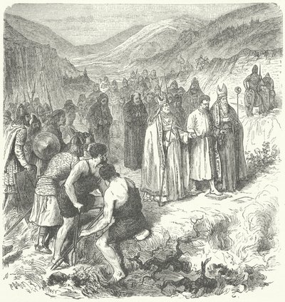Norveç Kralı Harald Gille, ateşle çile çekiyor by German School