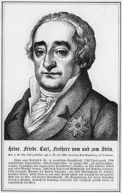 Heinrich Friedrich Carl, Freiherr von und zum Stein (gravür) by German School