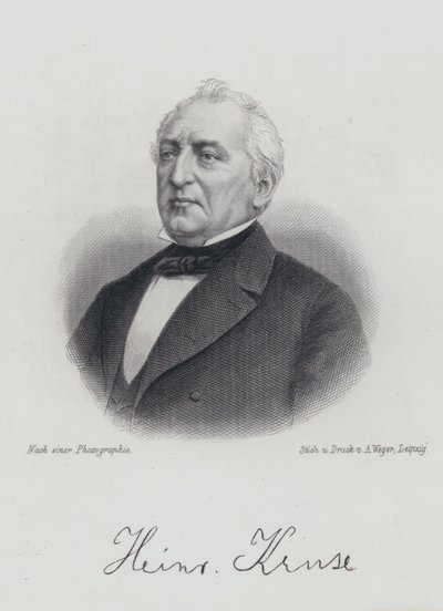 Heinrich Kruse, Alman oyun yazarı ve yayıncı (gravür) by German School