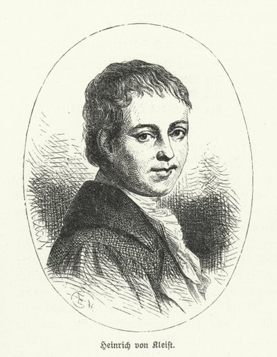Heinrich von Kleist, Alman şair, oyun yazarı, romancı ve kısa öykü yazarı (litho) by German School
