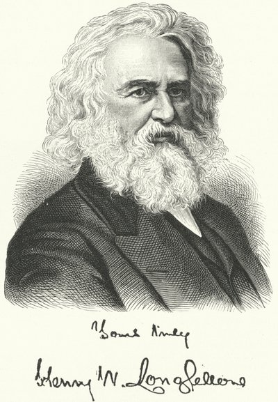 Henry Wadsworth Longfellow, Amerikalı şair ve profesör (gravür) by German School