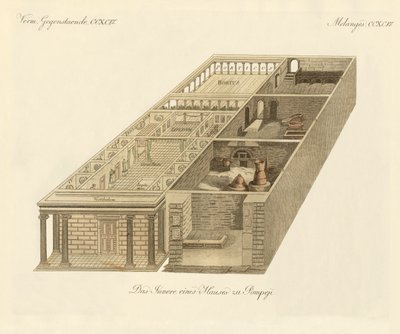 Panza'nın Pompeii'deki Evi (renkli gravür) by German School