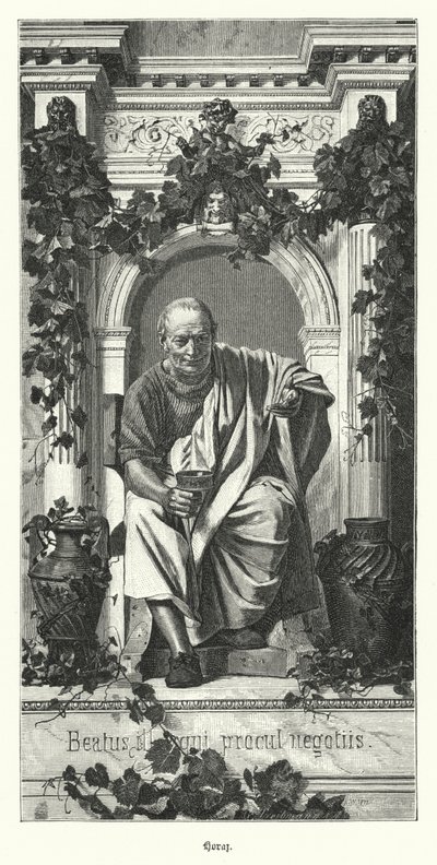Horace, Romalı şair (gravür) by German School