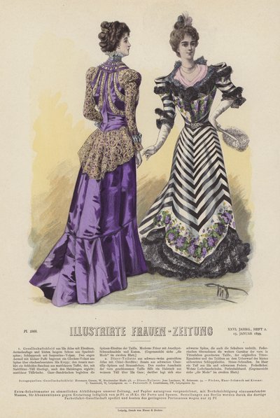 Illustrirte Frauen-Zeitung (renkli taş) için çizim by German School