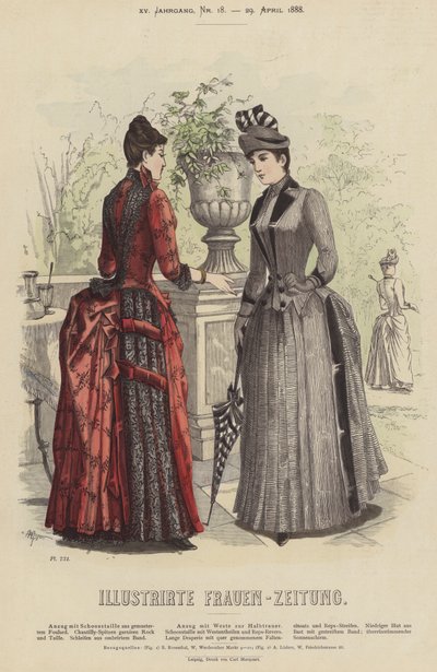 Illustrirte Frauen-Zeitung (renkli taş) için çizim by German School