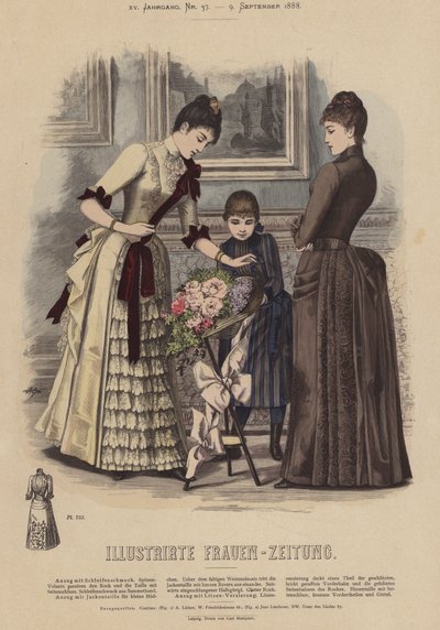 Illustrirte Frauen-Zeitung (renkli taş) için çizim by German School