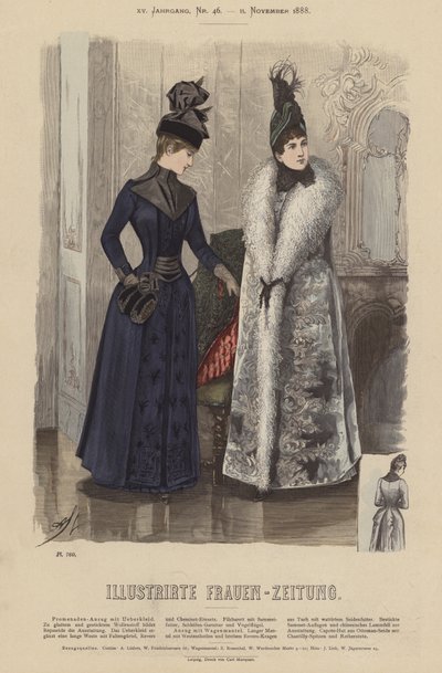 Illustrirte Frauen-Zeitung (renkli taş) için çizim by German School