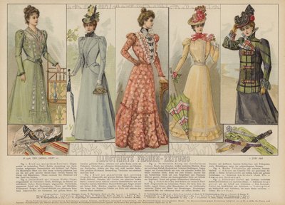 Illustrirte Frauen-Zeitung (renkli taş) için çizim by German School