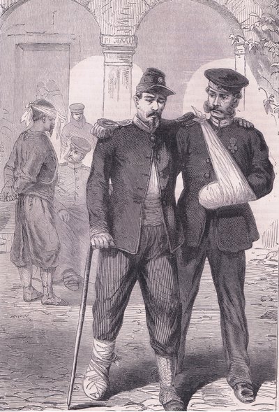 Hastanede, Cassell and Company Limited tarafından yayınlanan Cassells History of the War Fransa ve Almanya arasındaki Cassells History, c.1890 (litho) by German School