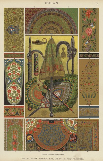 Hint, Metal İşleri, Nakış, Dokuma ve Boyama (renkli lito) by German School