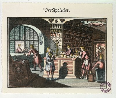 Bir Eczacının İçi, c.1700 by German School