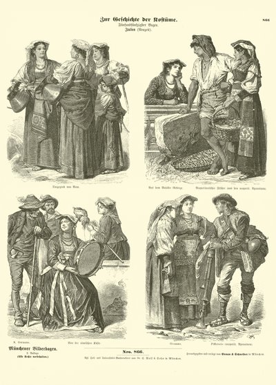 İtalyan kostümleri, 19. yüzyıl sonu by German School