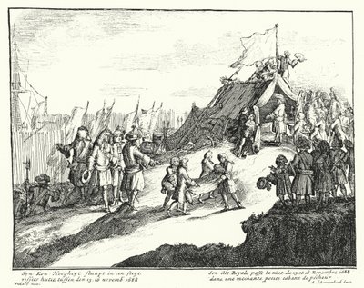 İngiltere Kralı II. James, 15/16 Kasım 1688 gecesini fakir bir balıkçı kulübesinde geçirir (gravür) by German School
