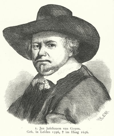 Jan van Goyen, Hollanda Altın Çağı ressamı (gravür) by German School