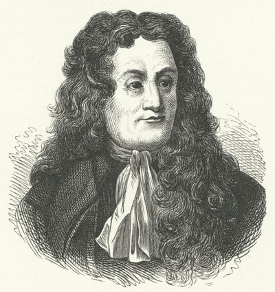 Jean de la Fontaine, Fransız fabulist (gravür) by German School