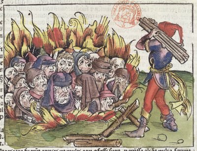 Hartmann Schedel (1440-1514), 1493 (renkli gravür) tarafından Nuremberg Chronicle