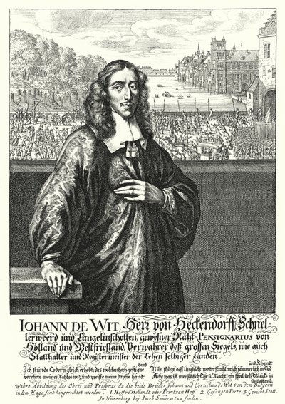 Johan de Witt, Hollandalı politikacı (gravür) by German School
