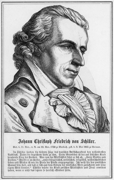 Johann Christoph Friedrich von Schiller (gravür) by German School