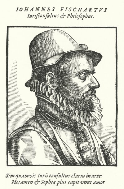 Johann Fischart, Alman hicivci ve yayıncı (gravür) by German School