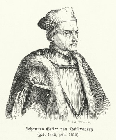 Johann Geiler von Kaisersberg, İsviçreli rahip ve ilahiyatçı (gravür) by German School