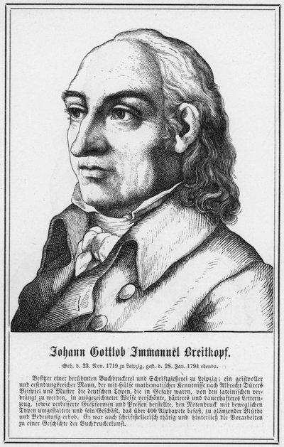 Johann Gottlob Immanuel Breitkopf (gravür) by German School