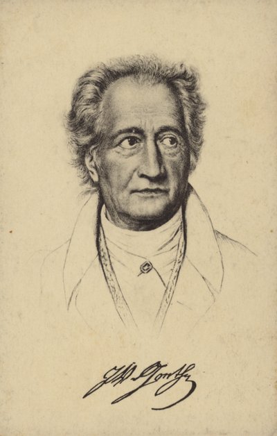 Johann Wolfgang von Goethe (1749-1832), Alman şair, romancı ve oyun yazarı (lito) by German School