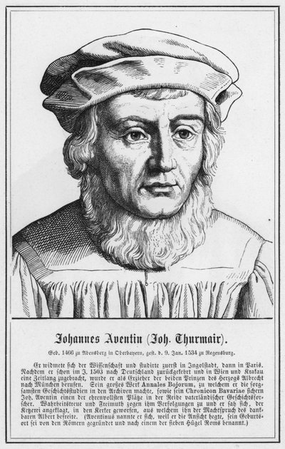 Johannes Aventin, Johannes Thurmair (gravür) by German School
