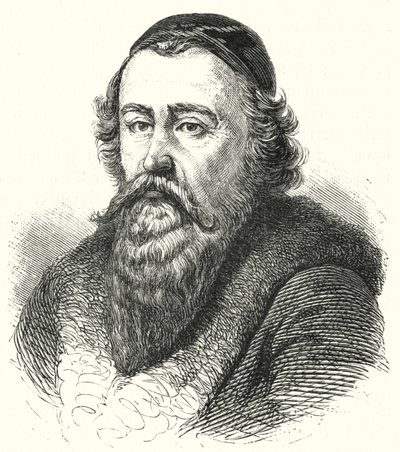 John Amos Comenius, Moravyalı filozof ve ilahiyatçı (gravür) by German School