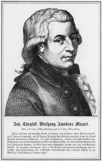 John Chrysostom Wolfgang Amadeus Mozart (gravür) by German School