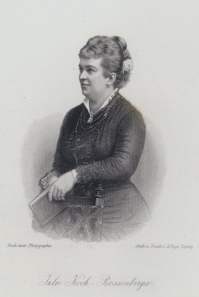 Julie Koch-Bossenberger, Alman opera sanatçısı ve oyuncu (gravür) by German School