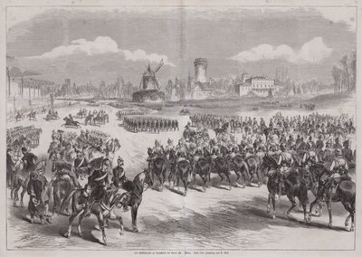 Almanya Kralı I. Wilhelm, ordusunun Longchamp, Paris, Fransa