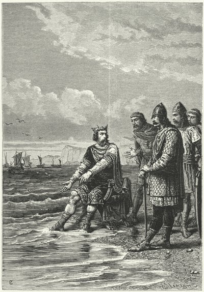 Kral Canute ve dalgalar (gravür) by German School