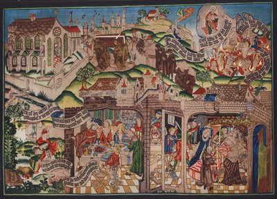Lazarus duvar halısı, Basel, c.1500 (renkli taş baskı) by German School