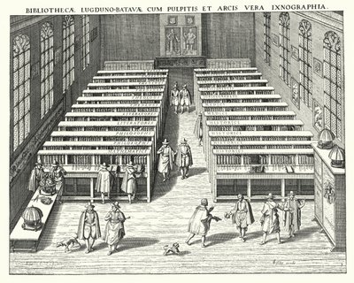 Leiden Üniversitesi Kütüphanesi (gravür) by German School