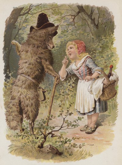 Küçük Kırmızı Başlıklı Kız (kromolitho) by German School