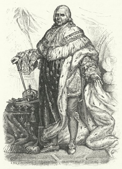 Louis XVIII, Fransa Kralı (gravür) by German School