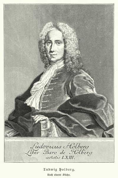 Ludvig Holberg, Danimarka-Norveç oyun yazarı, filozof ve tarihçi (lito) by German School