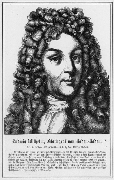 Ludwig Wilhelm, Baden-Baden Uçbeyi (gravür) by German School
