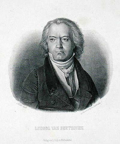 Ludwig van Beethoven (1770-1827) (gravür) by German School
