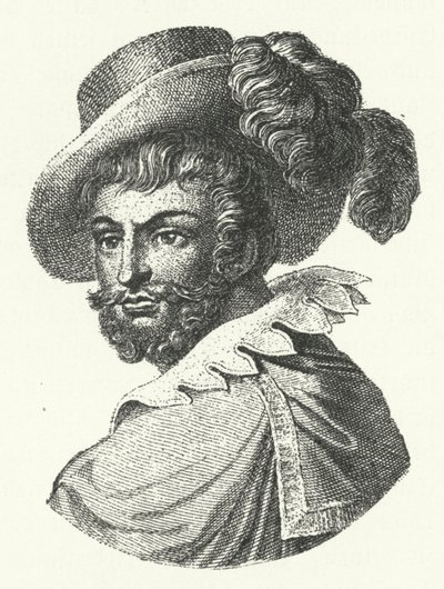 Luis de Camoes, Portekizli şair (gravür) by German School