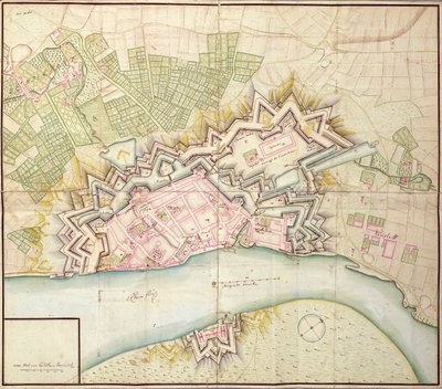 Düsseldorf Haritası, 1736 by German School