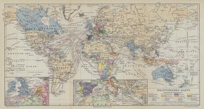Dünya nakliye rotalarının haritası by German School
