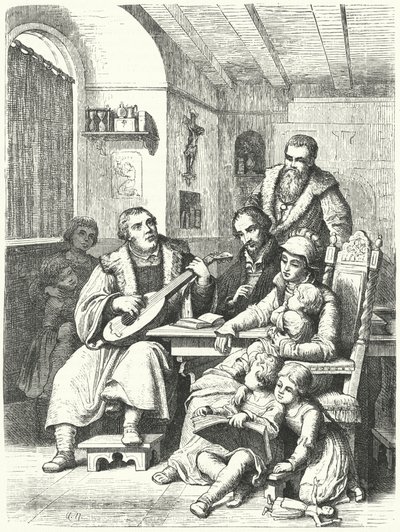 Martin Luther ailesiyle birlikte evde by German School