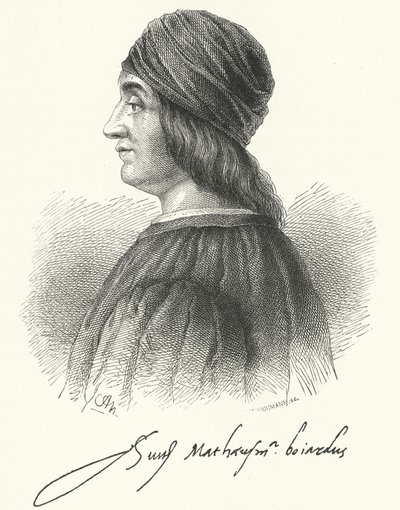 Matteo Maria Boiardo, İtalyan Rönesans şairi (gravür) by German School