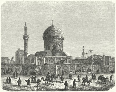 Ahmed Khiaga Camii ve pazar meydanı, Bağdat (gravür) by German School