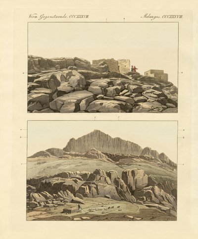 Sina Dağı (renkli gravür) by German School