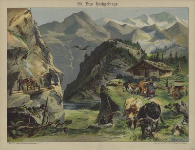 Dağ yaşamı (renkli taş) by German School