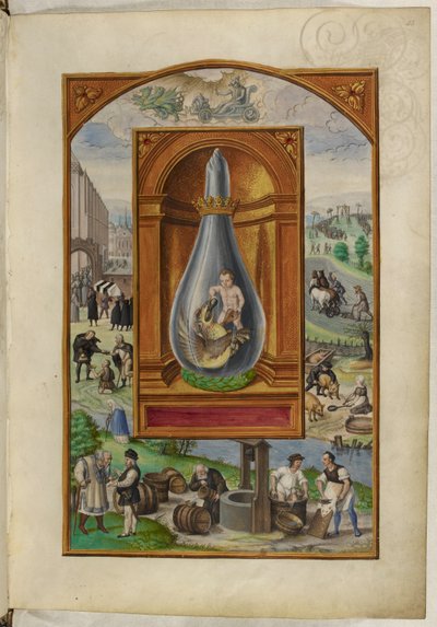 Ms Harley 3469, f.23 Şişedeki çocuk ve ejderha, Dördüncü İnceleme, Salomon Trismosin