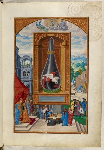 Ms Harley 3469, f.24 Şişede dövüşen üç kuş, Dördüncü İnceleme, Salomon Trismosin
